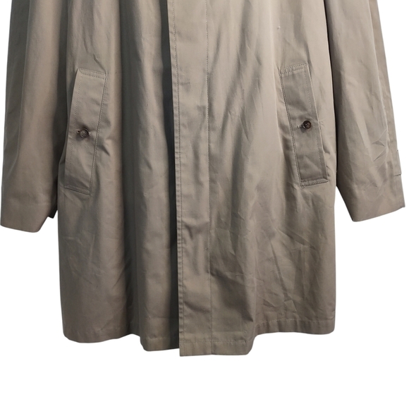 London Fog Men's Brown Tan Removable Liner Trench Coat Size 42 - Picture 4 of 13